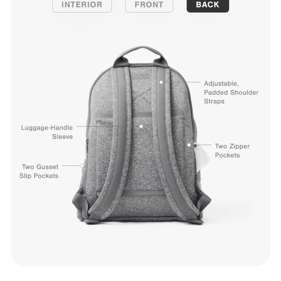 LARGE Dagne Dover DAKOTA Red Maroon Backpack Laptop bottle TRAVEL luggage bag - Picture 4 of 15